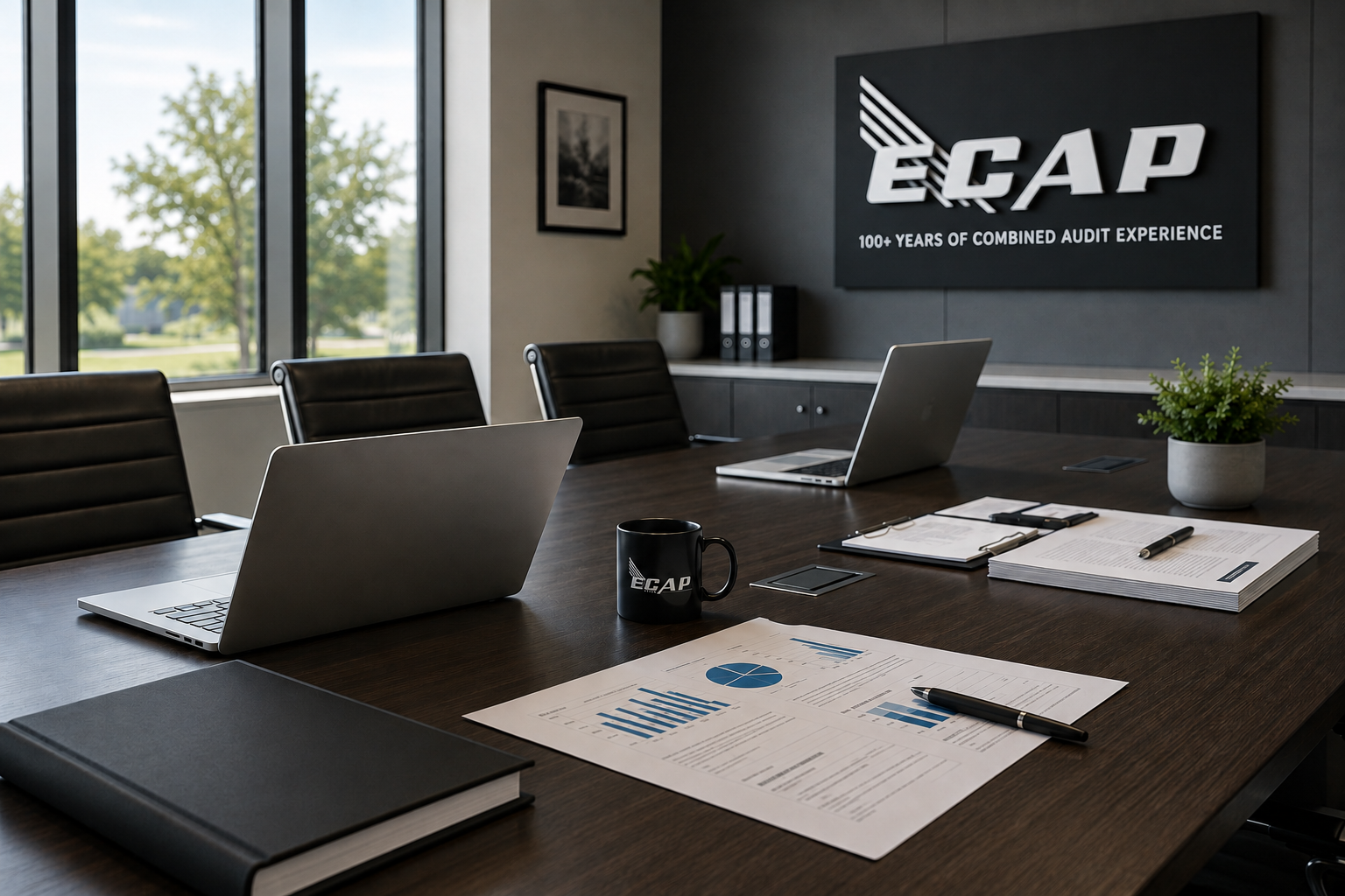 ECAP executive conference room overlooking executive suites